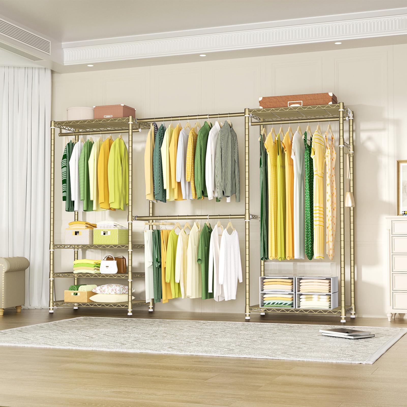 ULIF E1 Heavy Duty Adjustable Garment Rack - 6 Tiers