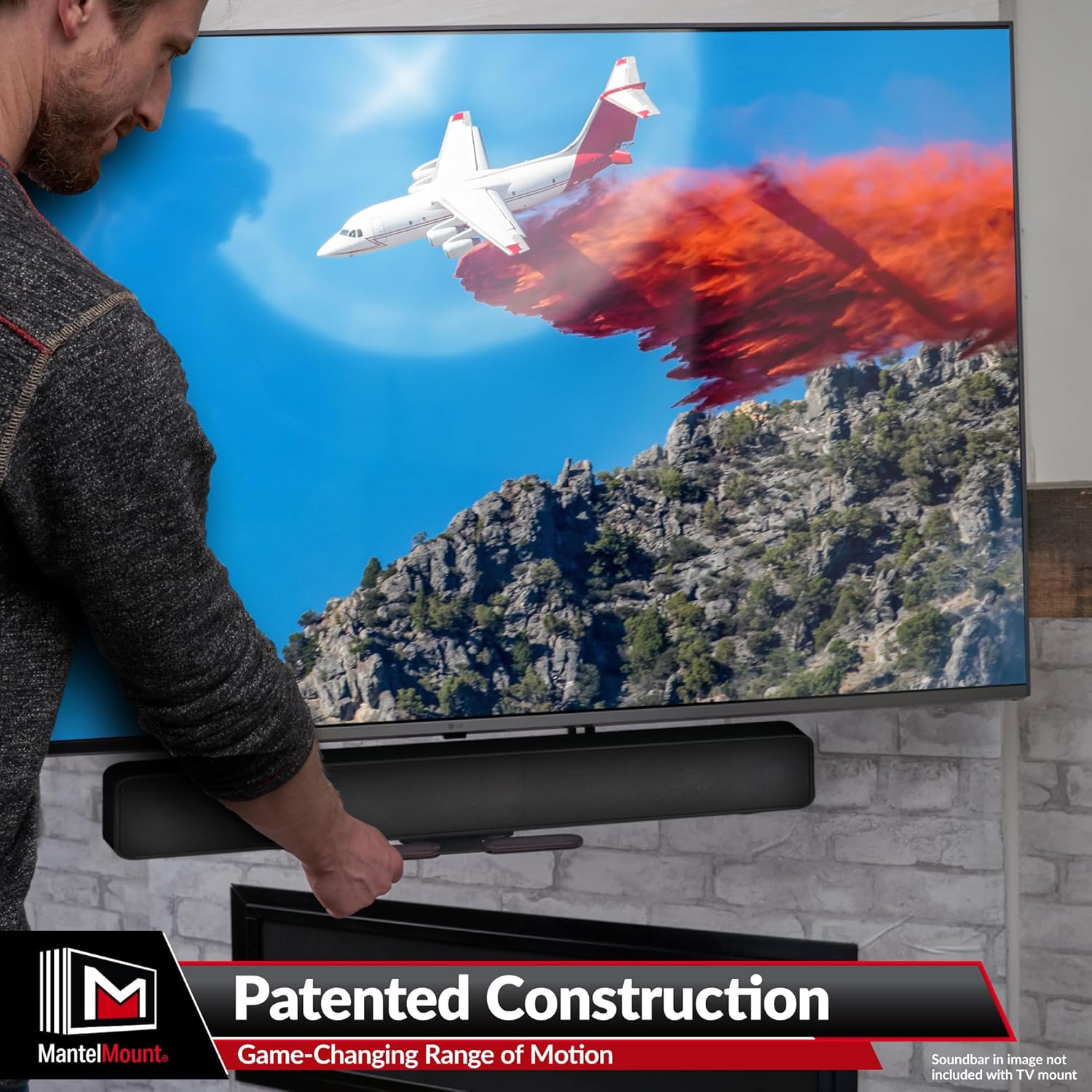 TV Wall Mount MM540 for 44-80 inch TVs up to 90 lbs swivel tilt vertical travel fireplace pull down