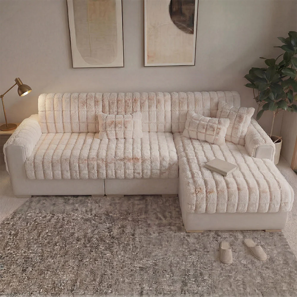 Water-resistant Fluffy Soft Furniture Protector Sectional Couch Cover-EverDry