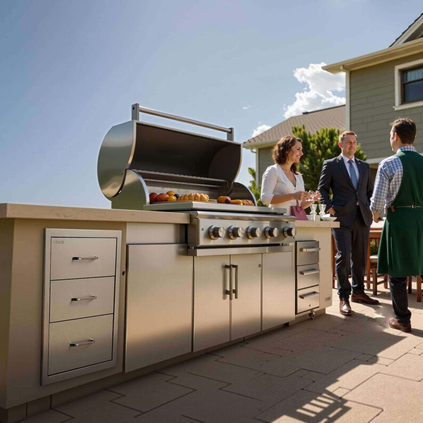 VEVOR Outdoor Kitchen Stainless Steel Drawer Cabinet
