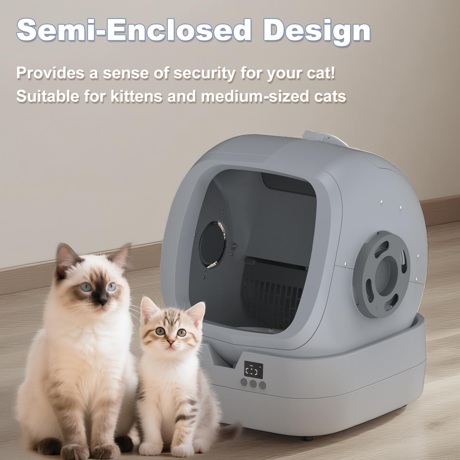 UPFAS Automatic Self-Cleaning Cat Litter Box - Grey