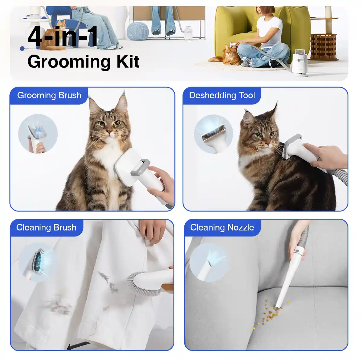 Neakasa P0 Lite 4-in-1 Pet Grooming Vacuum Kit