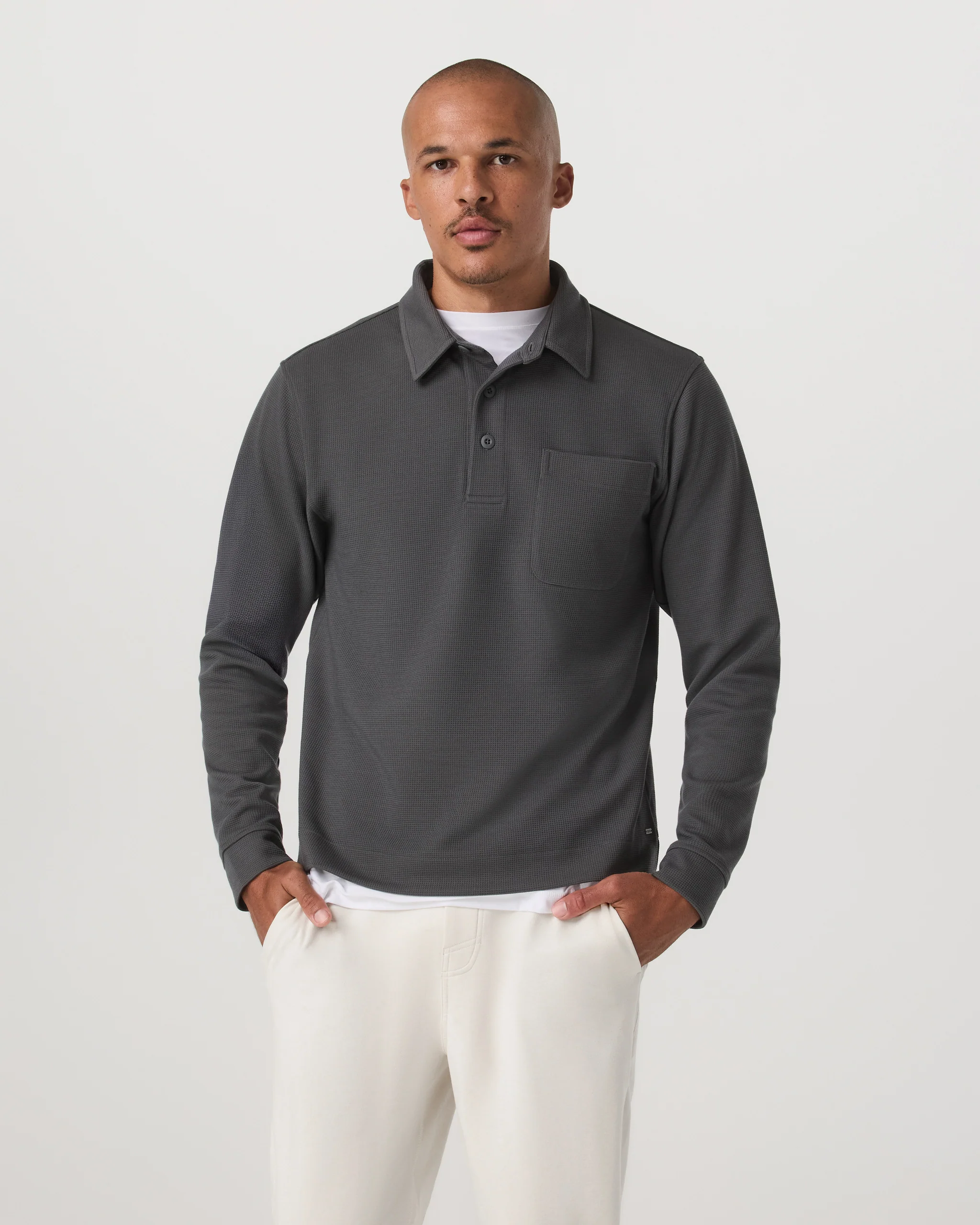 Long Sleeve Waffle Polo - Vuori Warehouse Sale​