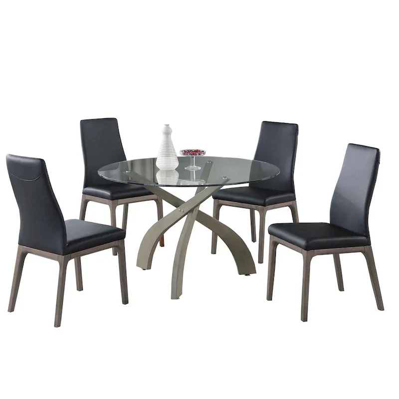 Criss Cross Dining Set Featuring Black Chairs