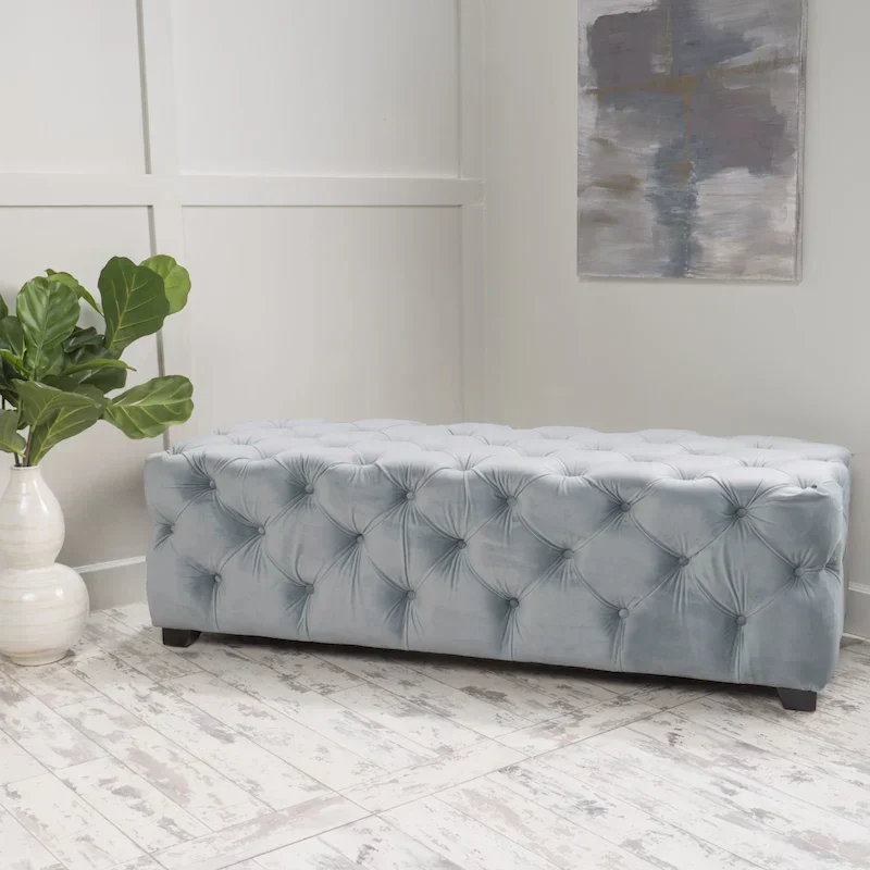 Christopher Knight Home Piper Glam Tufted Velvet Ottoman Bench