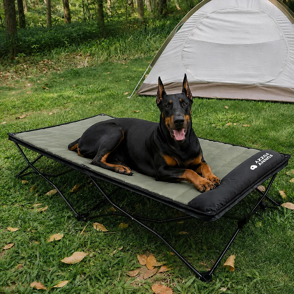 Foldable Elevated Dog Bed With Waterproof Mat-Urban Roaming