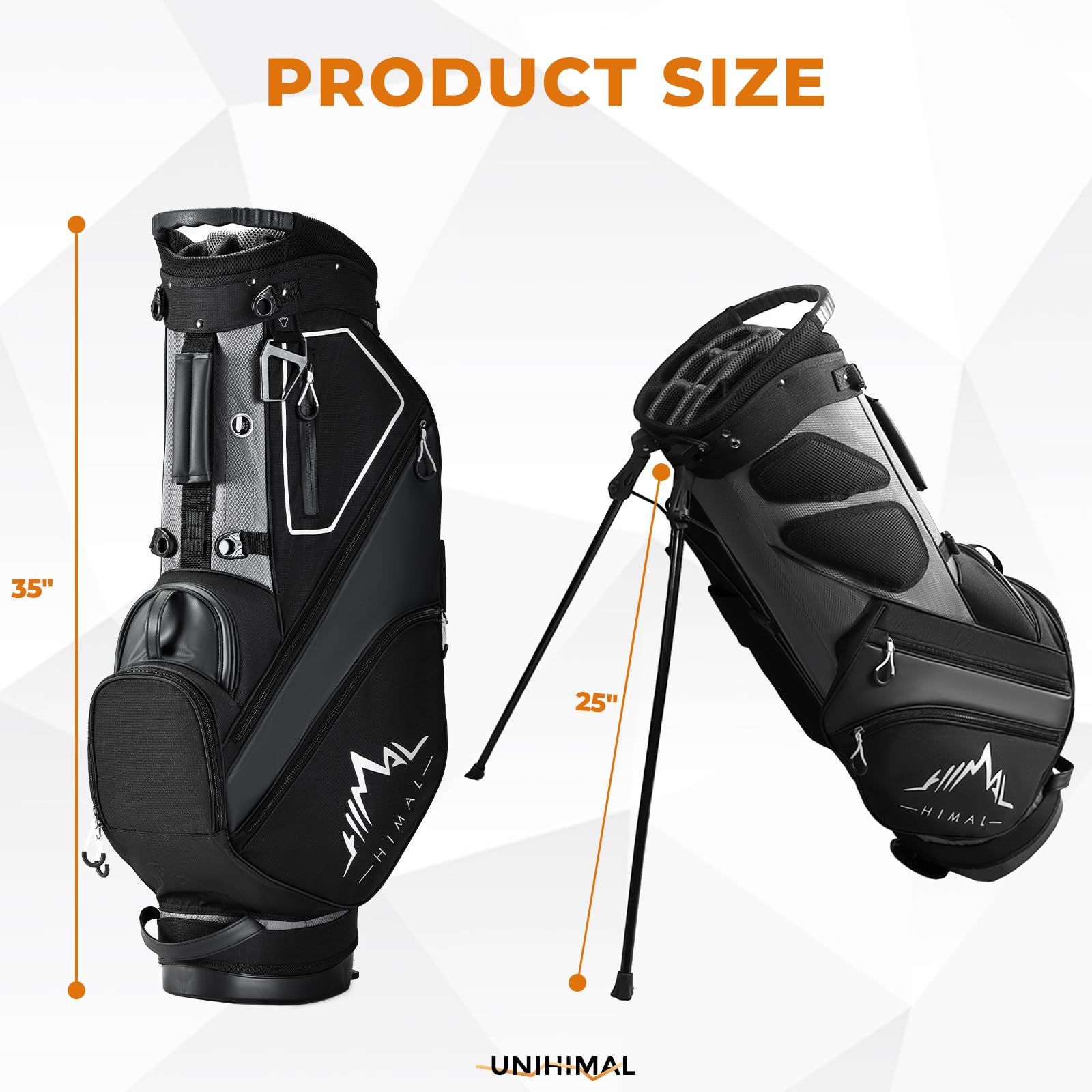 UNIHIMAL 14-Way Lightweight Golf Stand Bag with Magnetic Pocket