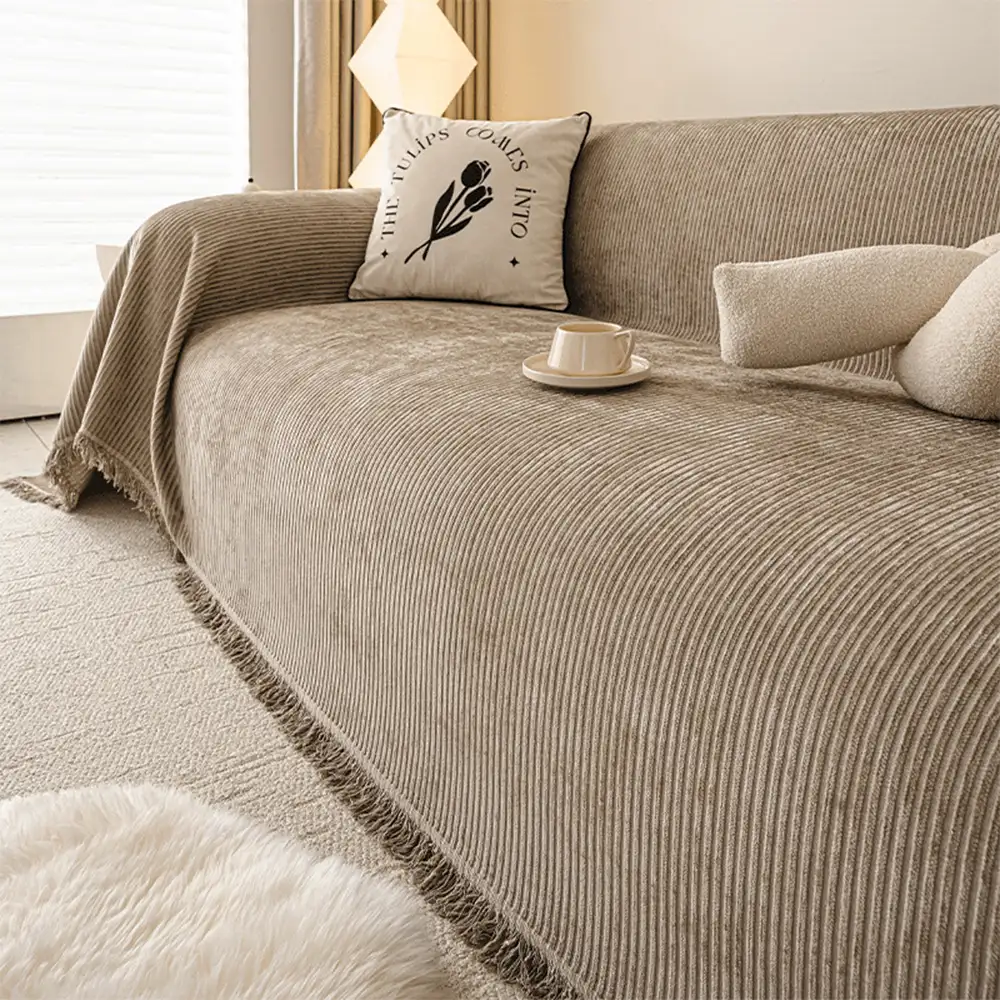 Modern Classic Scratch-Resistant Chenille Sofa Blanket Washable Couch Cover