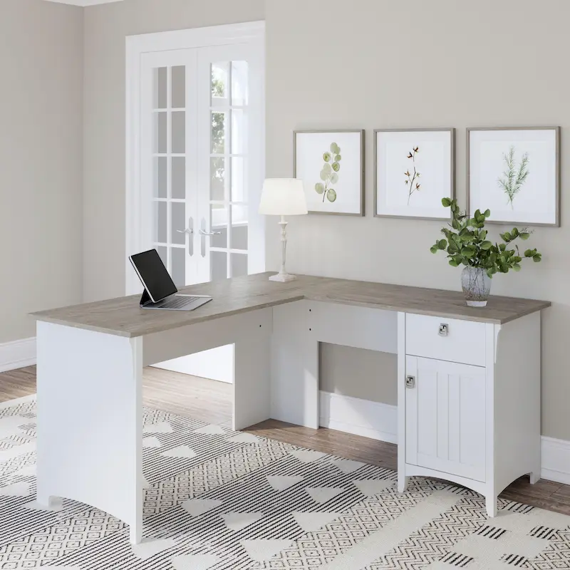 Bush Furniture Salinas 60-Inch L-Shaped Desk with Drawers and Storage Solutions
