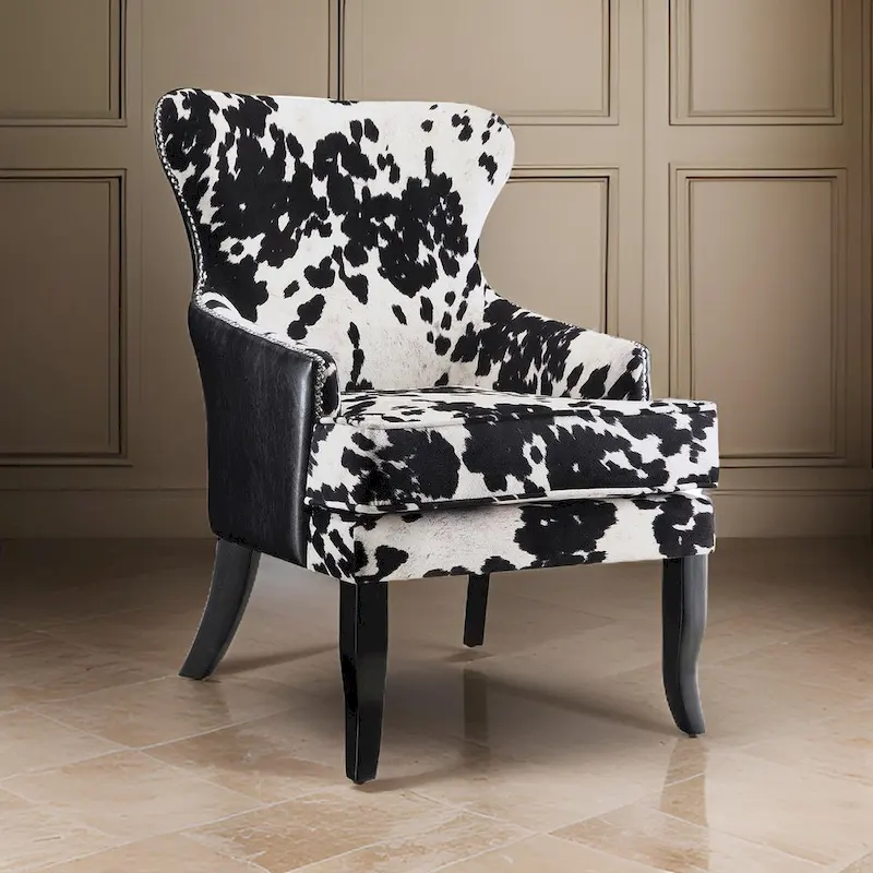 Chic and Cozy Black/White Accent Chair