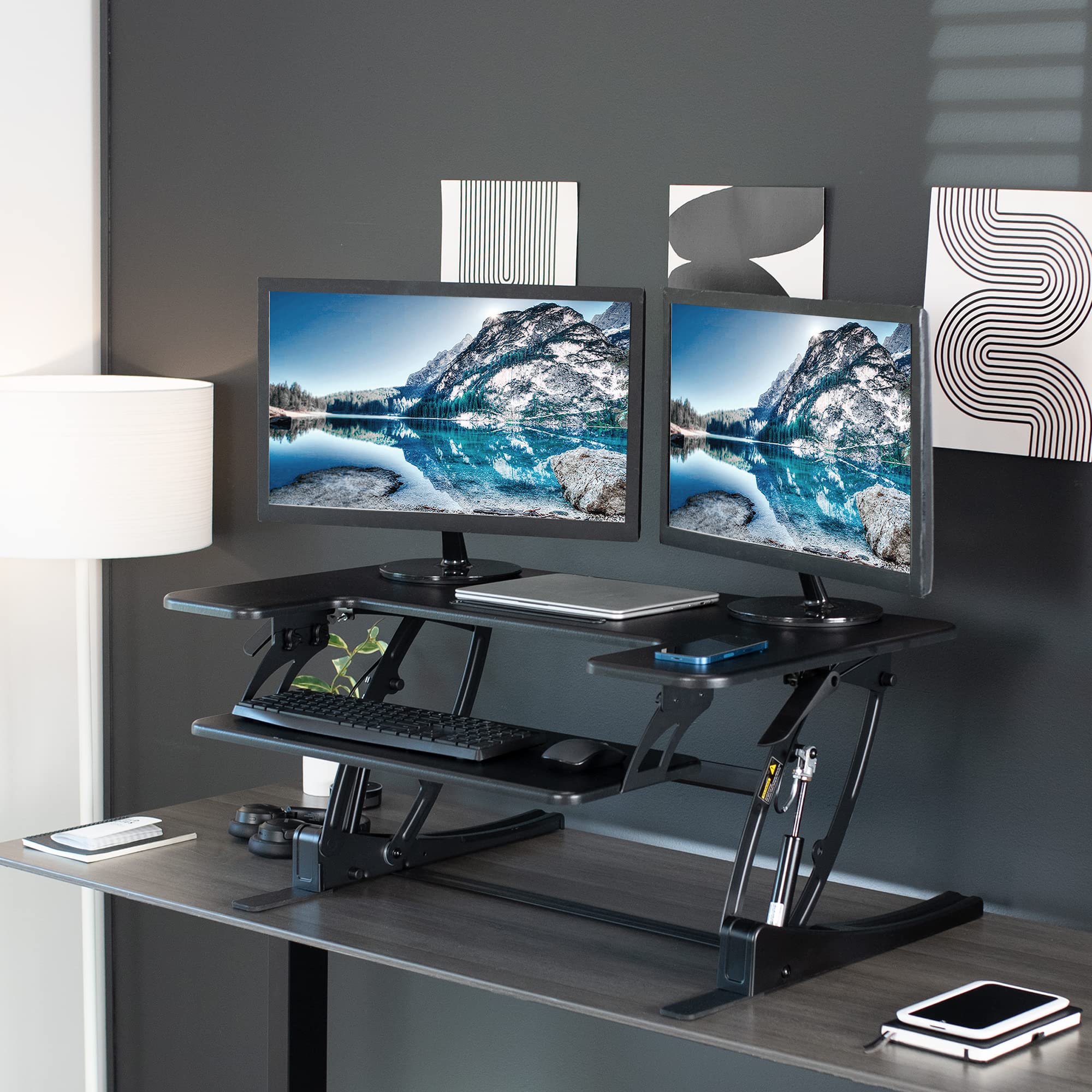 VIVO V Series 36 Inch Height Adjustable Desk Converter