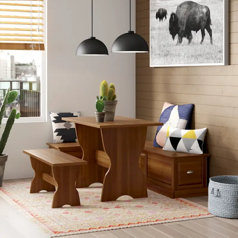 Ame Walnut Backless Nook Table Collection