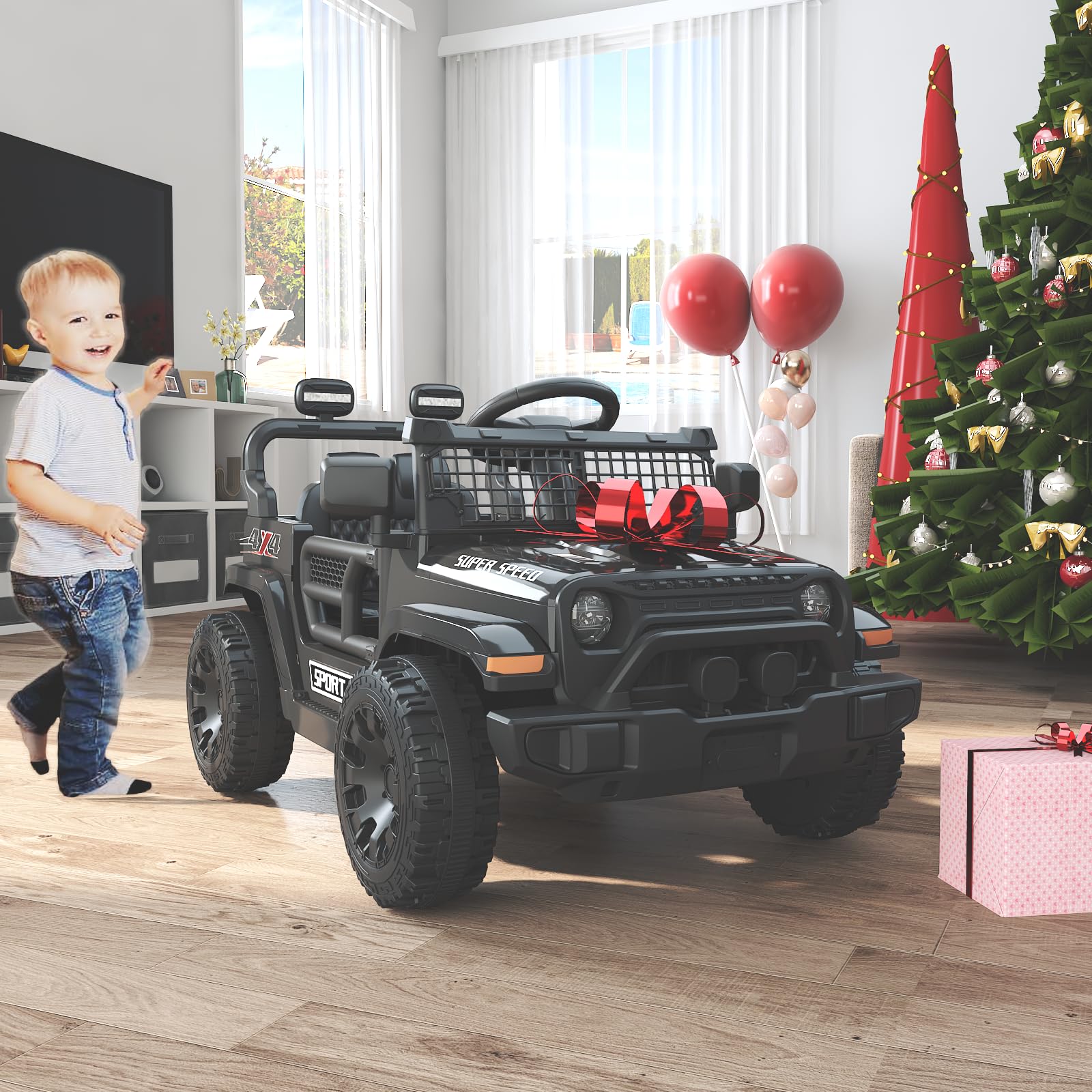 TRINEAR 12V Ride-On Car with Remote Control for Kids