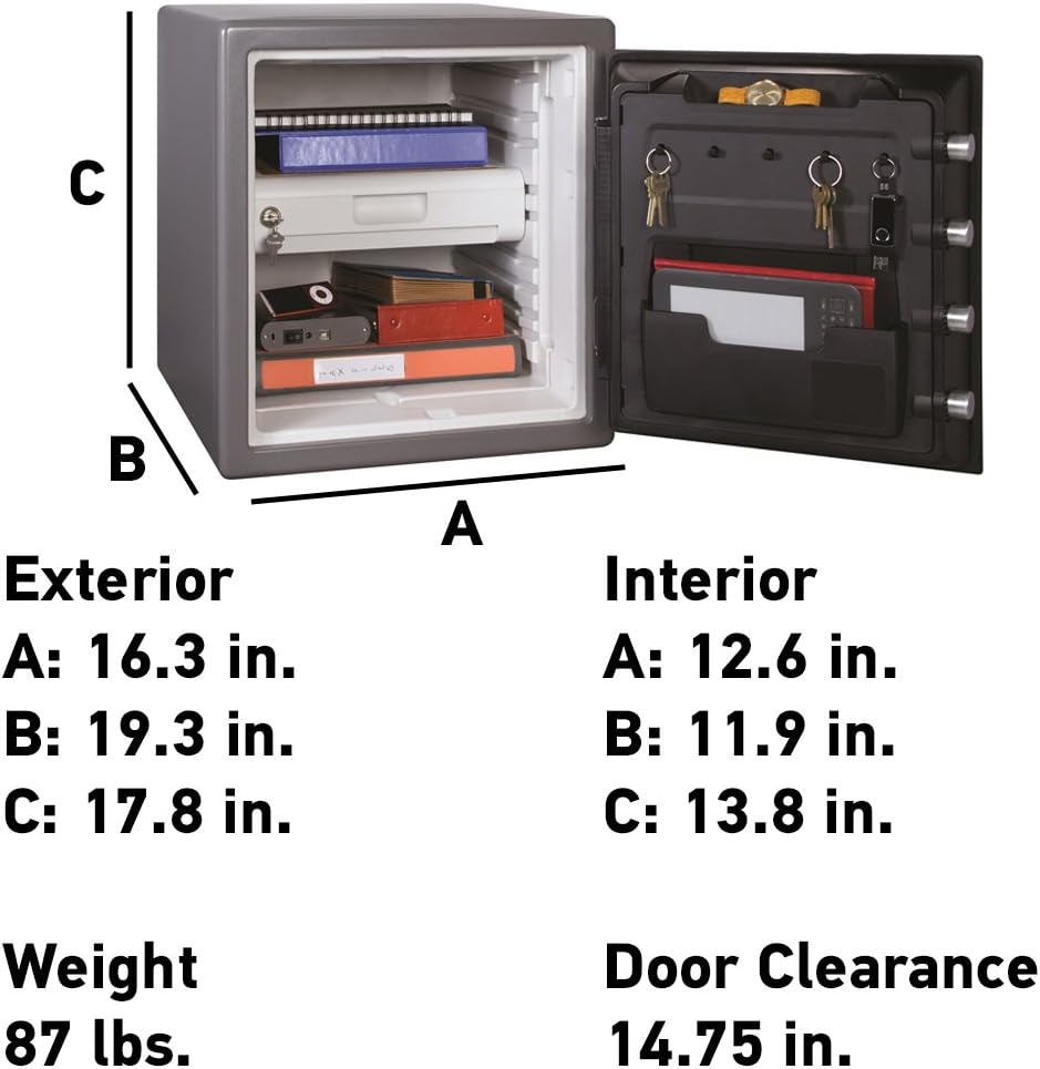 SENTRYSAFE Waterproof Fireproof Alloy Steel Digital Safe 1.23 cu ft