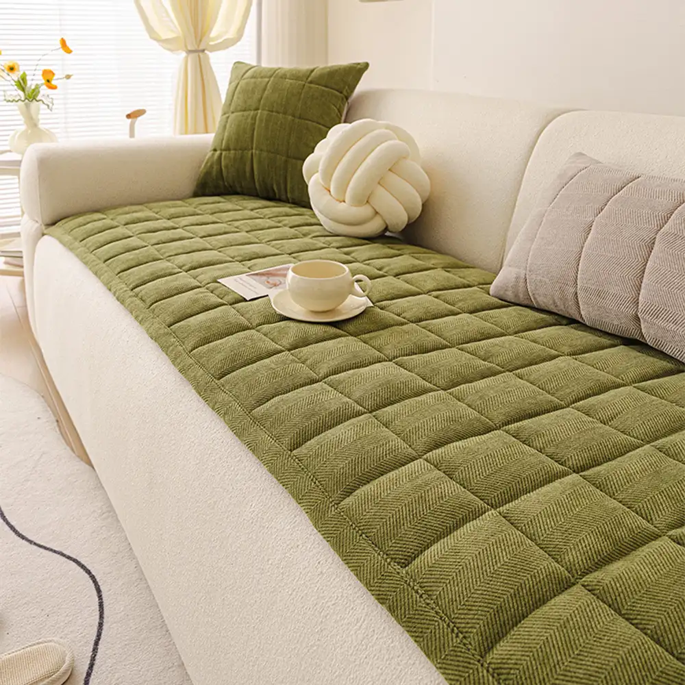 Herringbone Chenille Elegant Breathable Sofa Decoration One-Piece Non-slip Couch Cover