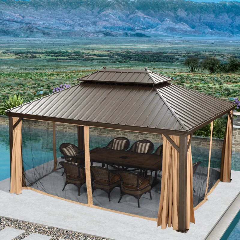 16 Ft. W x 12 FT. D Aluminum Patio Gazebo