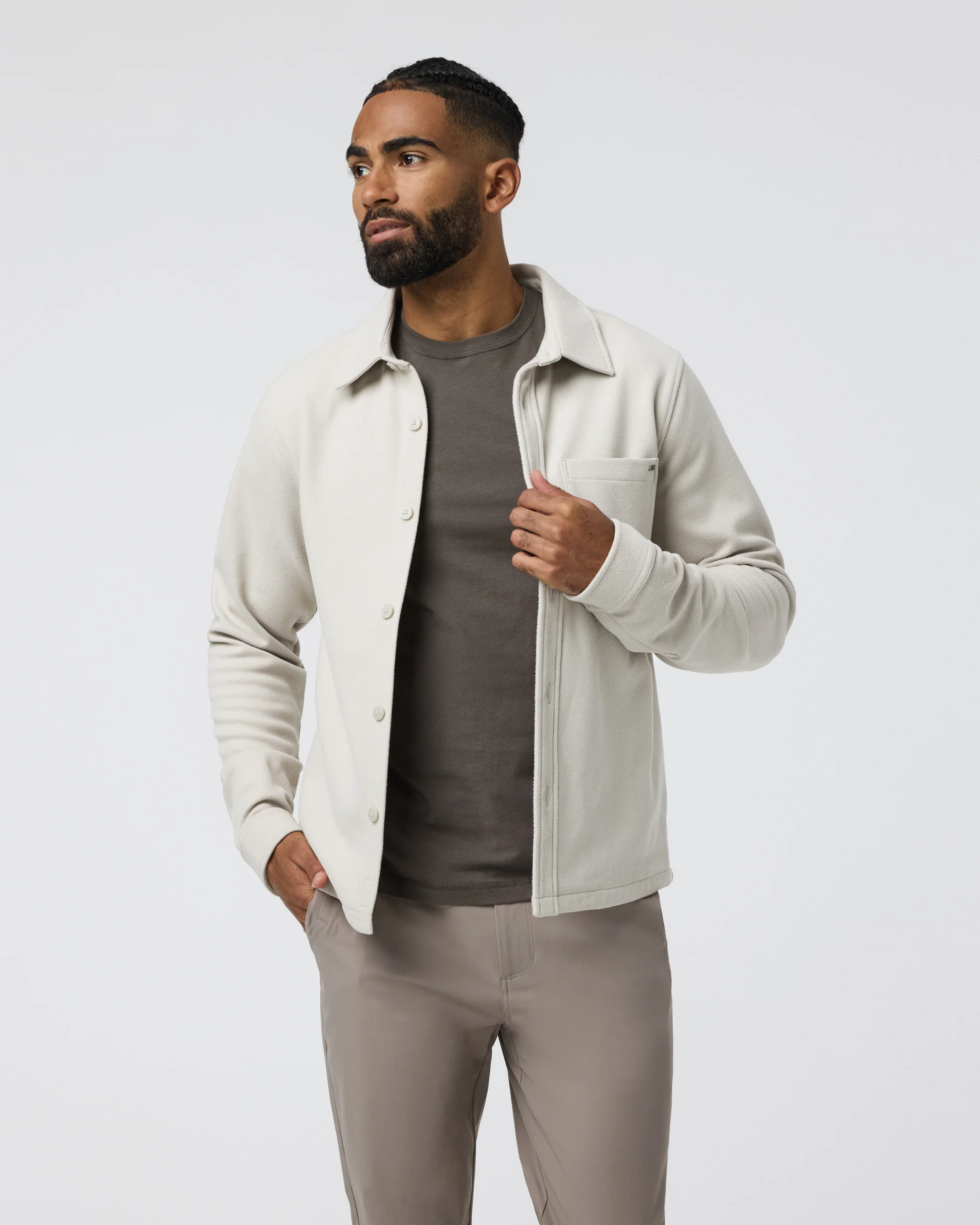 Beldon Shirt Jacket Knit Twill - Vuori Warehouse Sale​