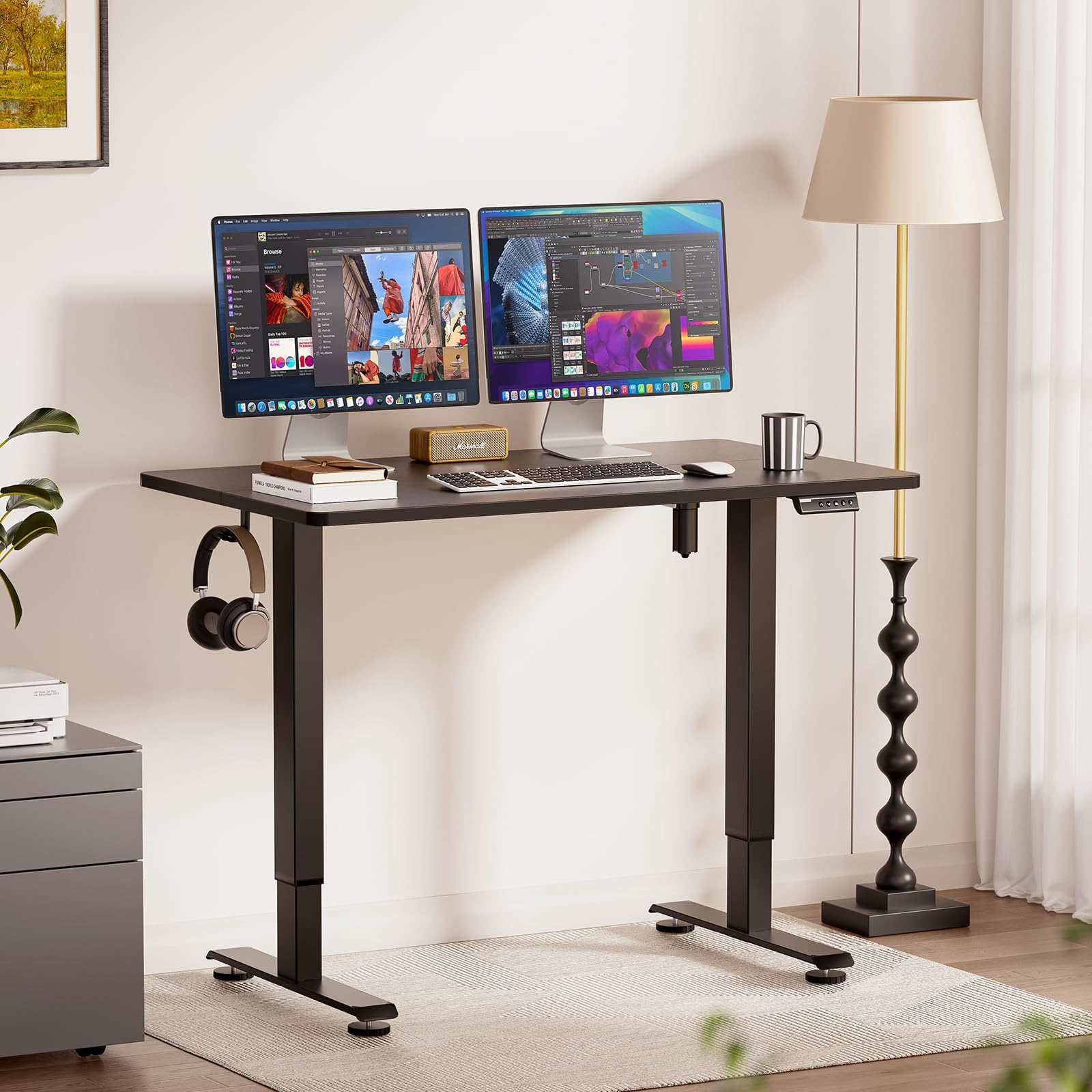 VEKEN 47.2 Adjustable Height Standing Desk for Home Office