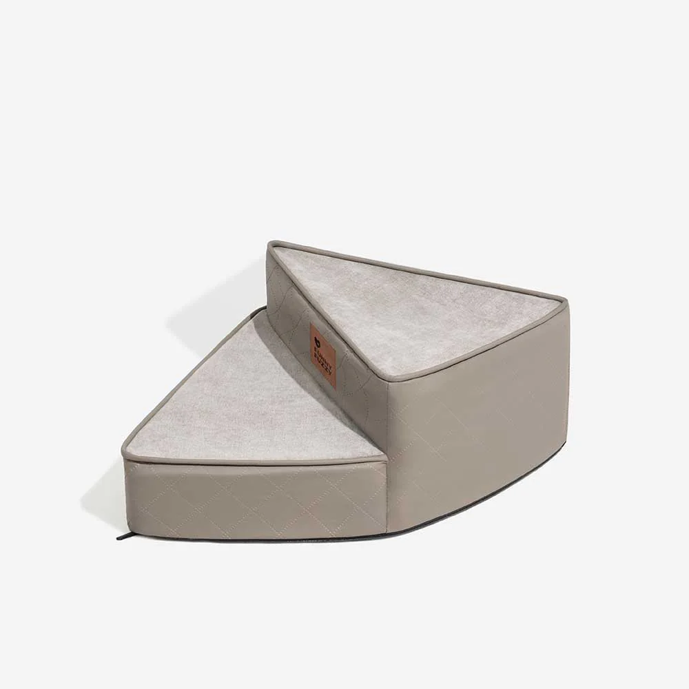 Luxe Water-repellent Faux Leather Removable Spiral Pet Stairs - Pet-Friendly Bedroom