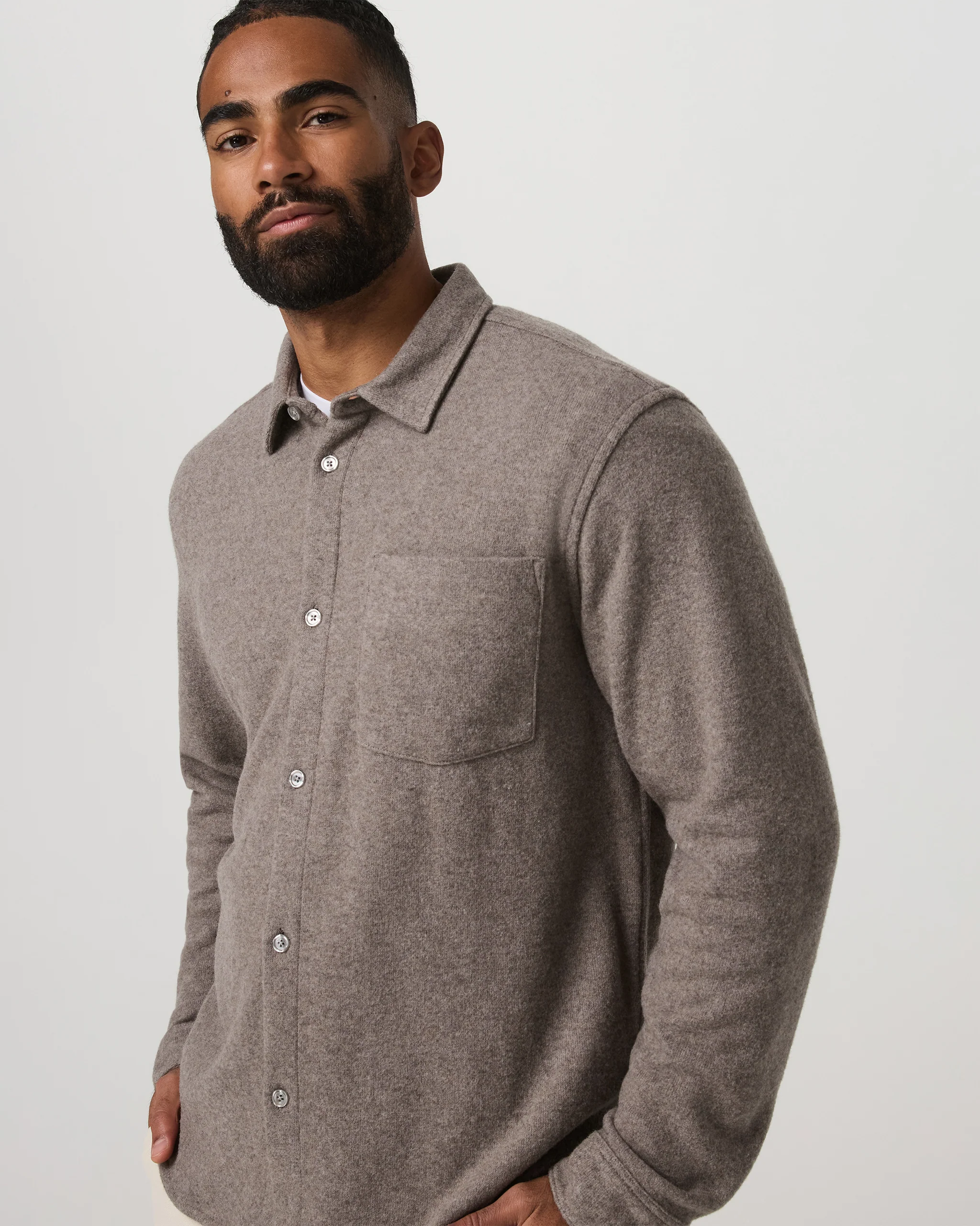 Long Sleeve Altitude Wool Button Down - Relaxed Fit - Vuori Warehouse Sale​