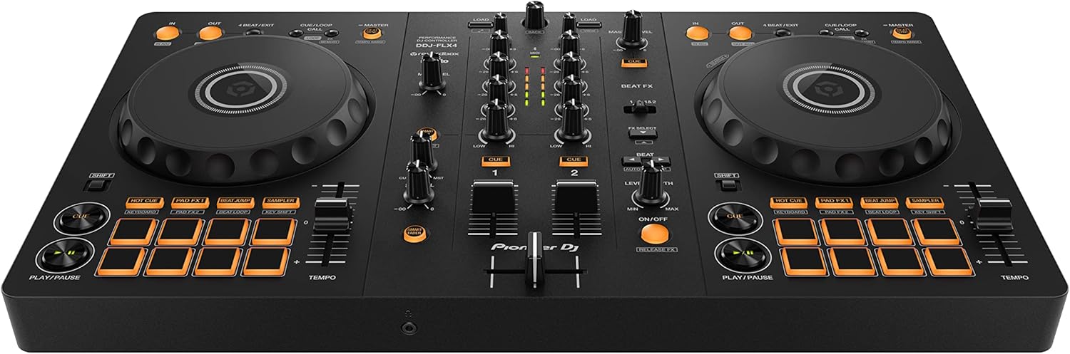 2-deck DJ Controller DDJ-FLX4 Rekordbox Serato compatible USB audio interface multi-device support iOS Android Windows Mac Graphite