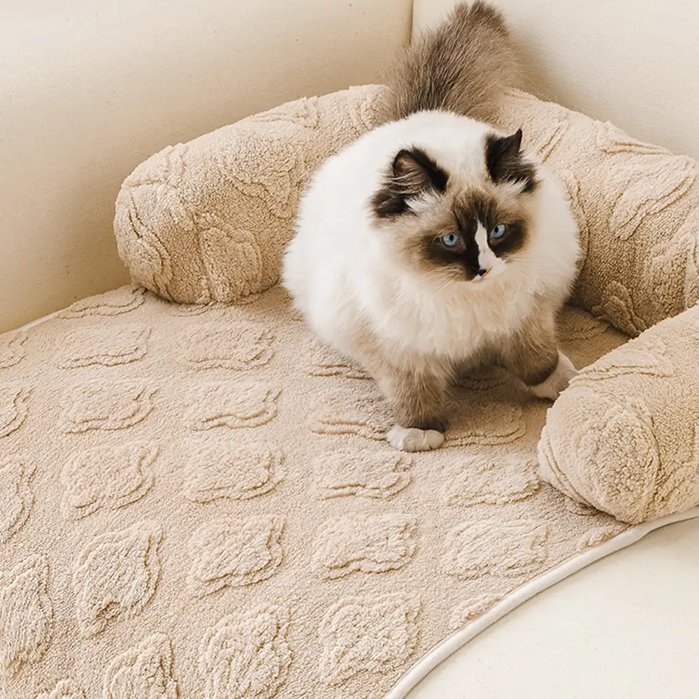 Flower Plush Multi-Purpose Non-Slip Couch Cover Dog Mat