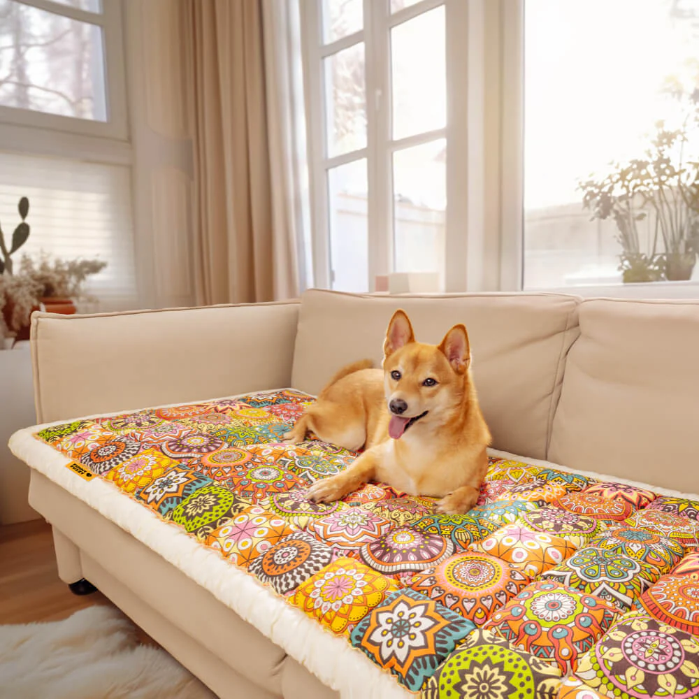 Garden Chic Cotton One-Piece Pet Friendly Protective Couch Cover