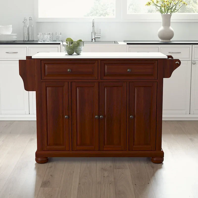 Crosley Alexandria Full-Size Kitchen Island/Cart with Granite Top - 52