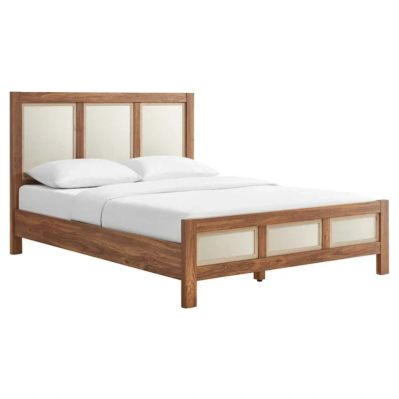 Capri Queen Platform Bed with Wood Grain Finish