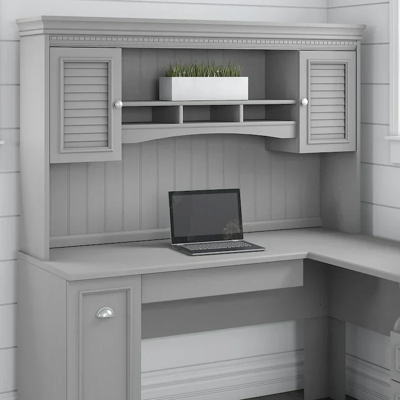 Bush Furniture Fairview 60W L-Shaped Desk Hutch