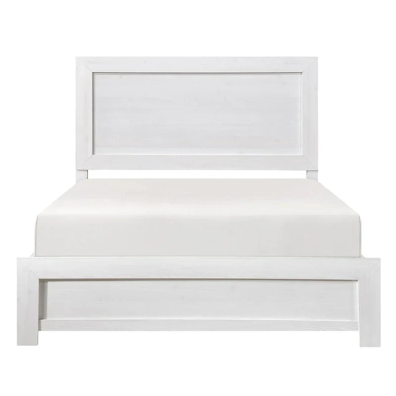Rustic Farmhouse California King Bed by Eby - White Wood Veneer Finish