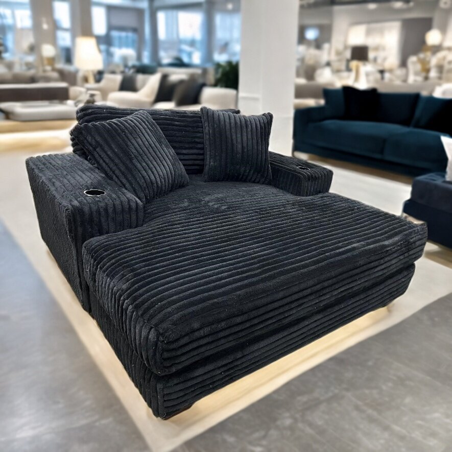 Nestle Recliner Chaise Lounge With Dual Cupholders And Charging Ports