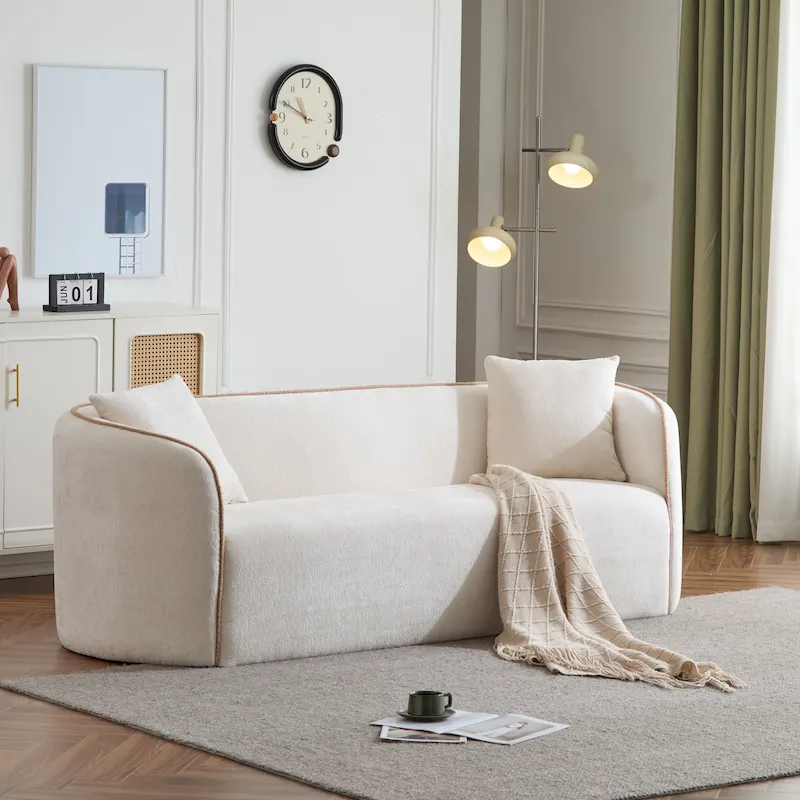 Christopher Knight Home - Tonson 82-Inch Curved Boucle 3-Seater Sofa