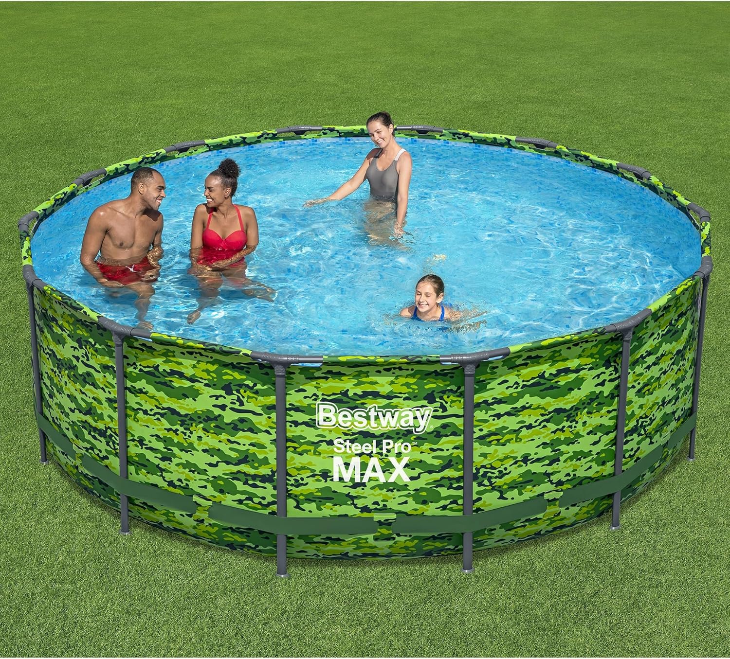 BESTWAY Steel Pro Max 14' x 48 Camo Above Ground Pool Set