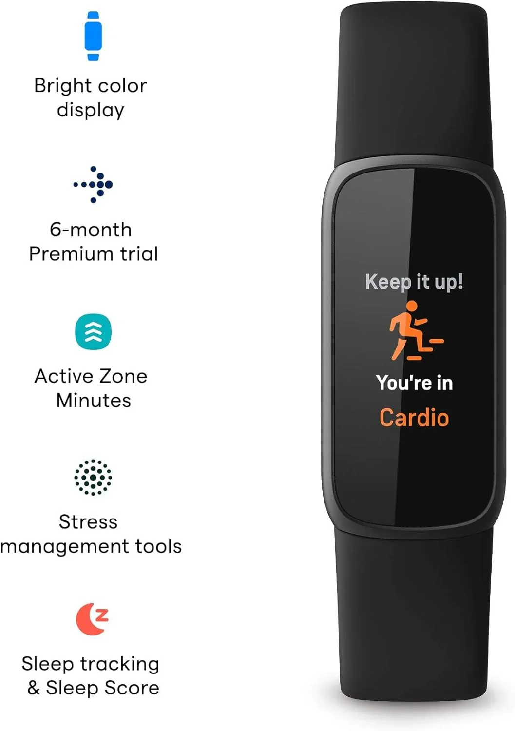 Fitness and Wellness-Tracker with Stress Management, Sleep-Tracking and 24/7 Heart Rate, One Size S L Bands Included, Lunar White/Soft Gold Stainless Steel, 1 Count