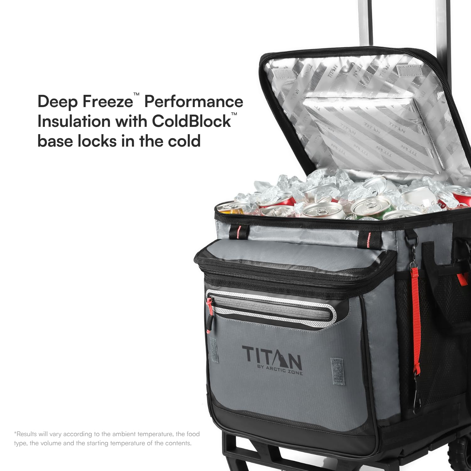 TITAN BY ARCTIC ZONE 60 Can Wheeled Cooler | Collapsible Insulated Rolling Cart