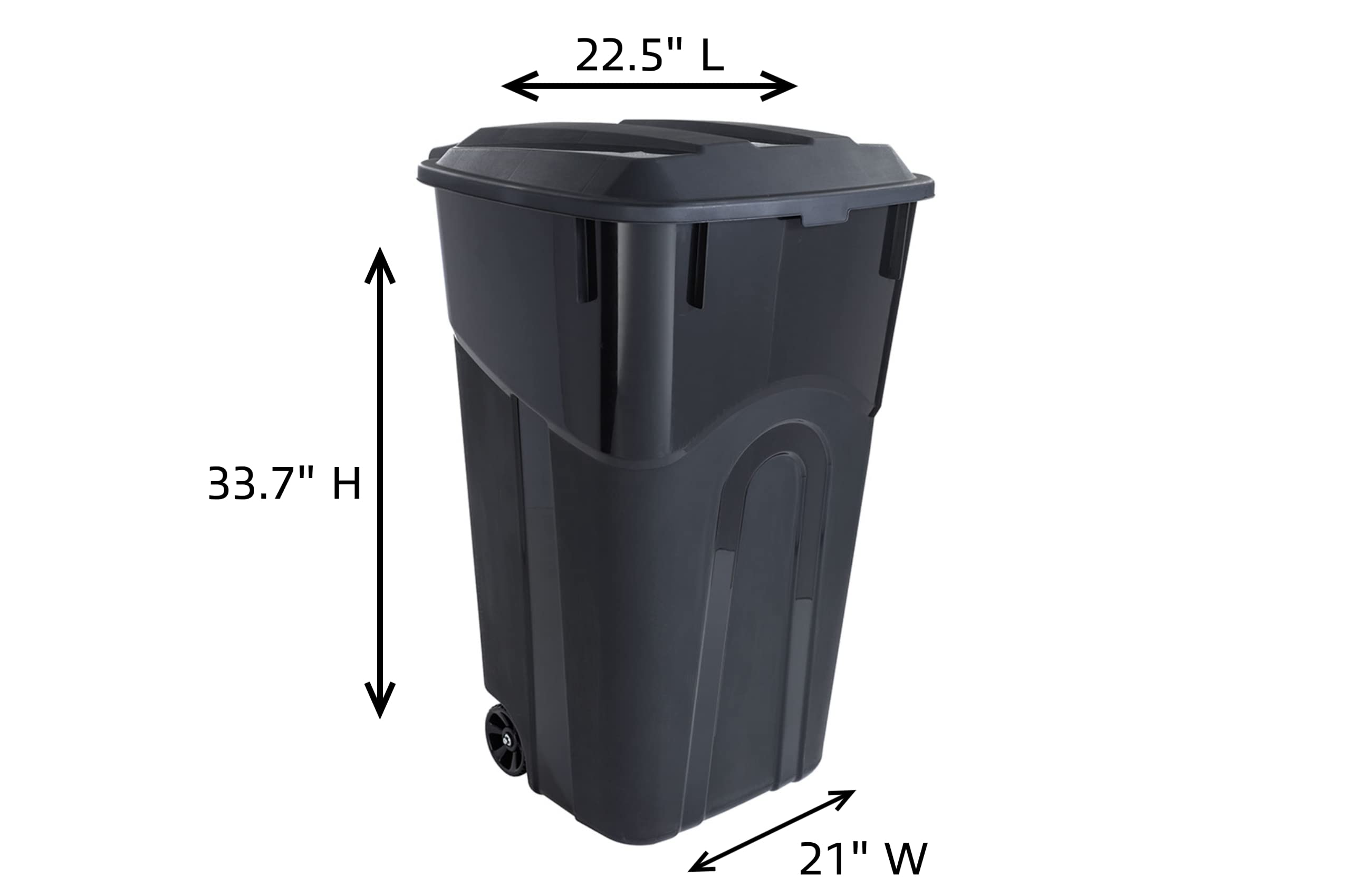 UNITED SOLUTIONS 32 Gallon Wheeled Outdoor Garbage Can - 2 Pack