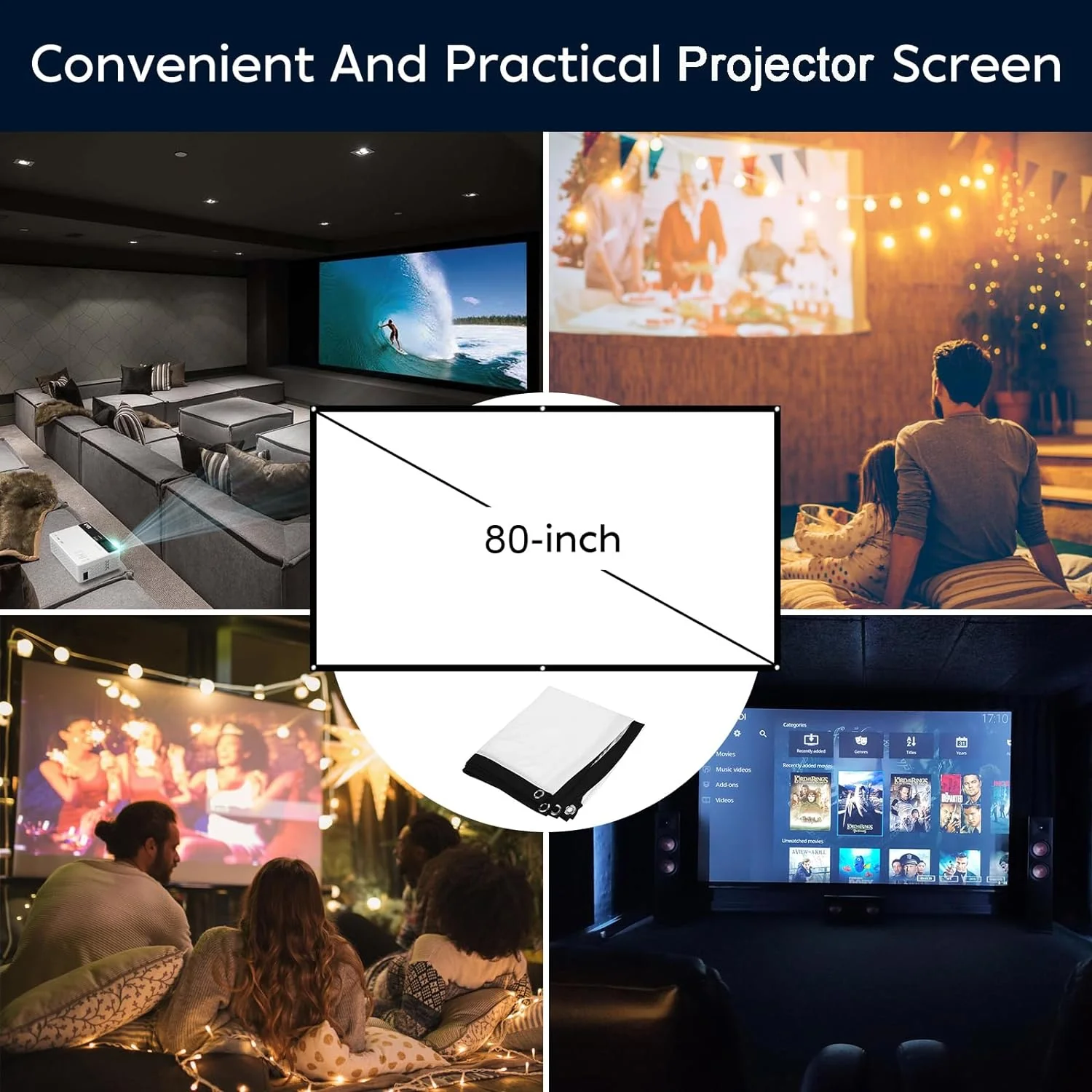 TMY Mini Projector, Upgraded Bluetooth Projector with Screen