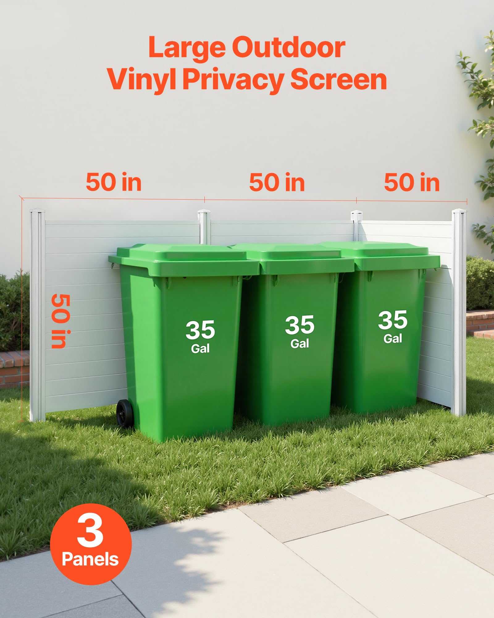 VEVOR Outdoor Privacy Screen - 3-Panel PVC Enclosure