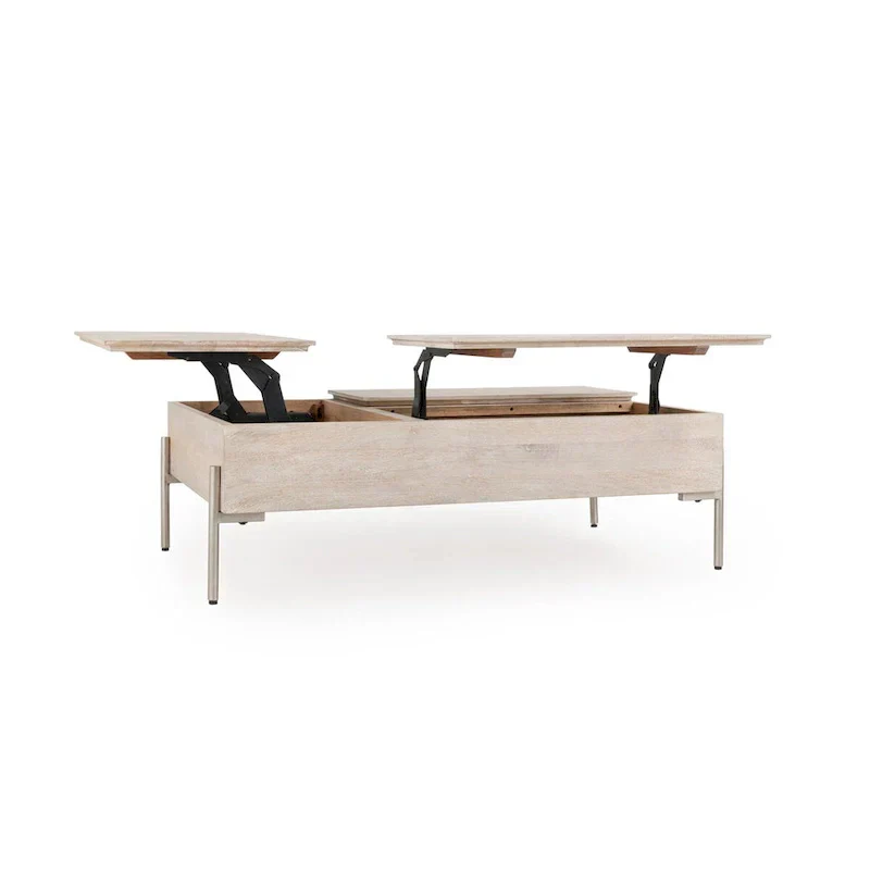 Rocklin White Mango Wood Lift-Top Coffee Table by Classic Home