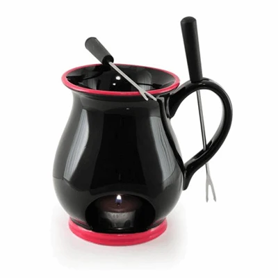 4-Piece Chocolate Fondue Set - Black