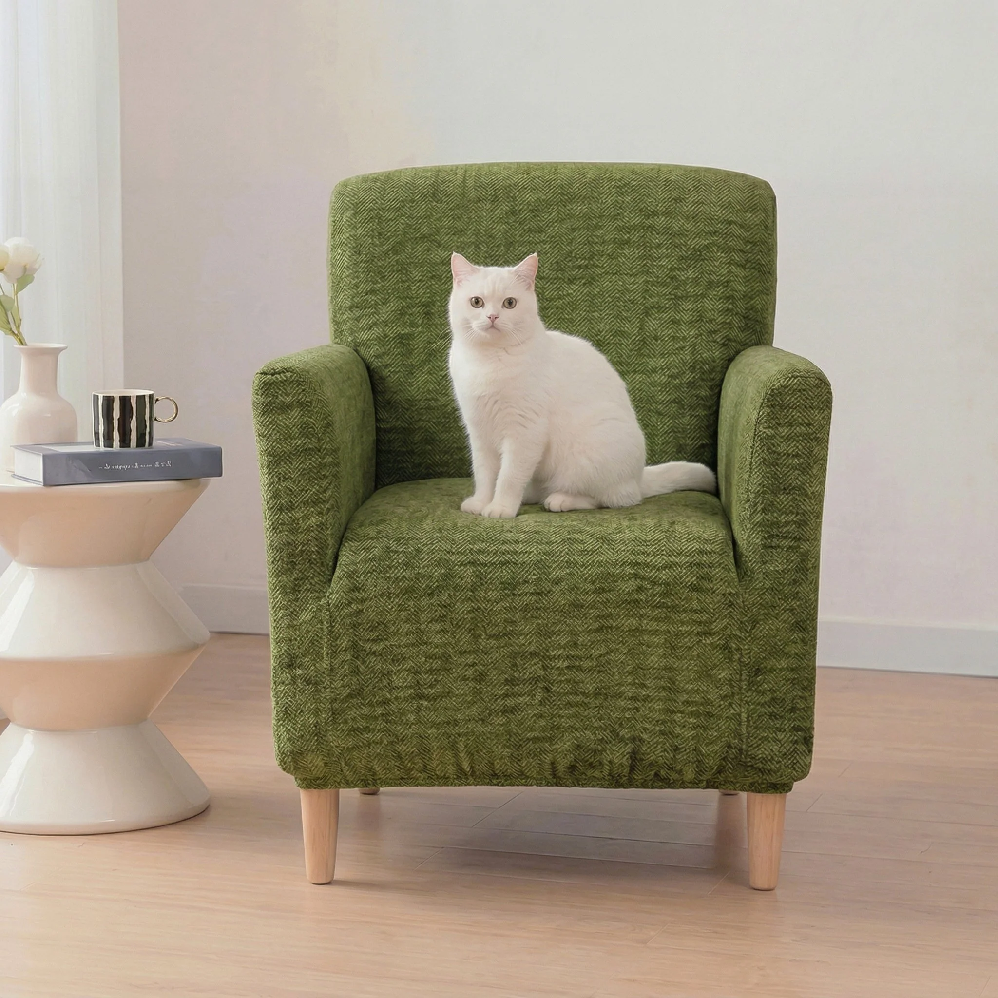 Herringbone Full Coverage Comfortable Scratch-Resistant Sofa Protection Magic Armchair Cover