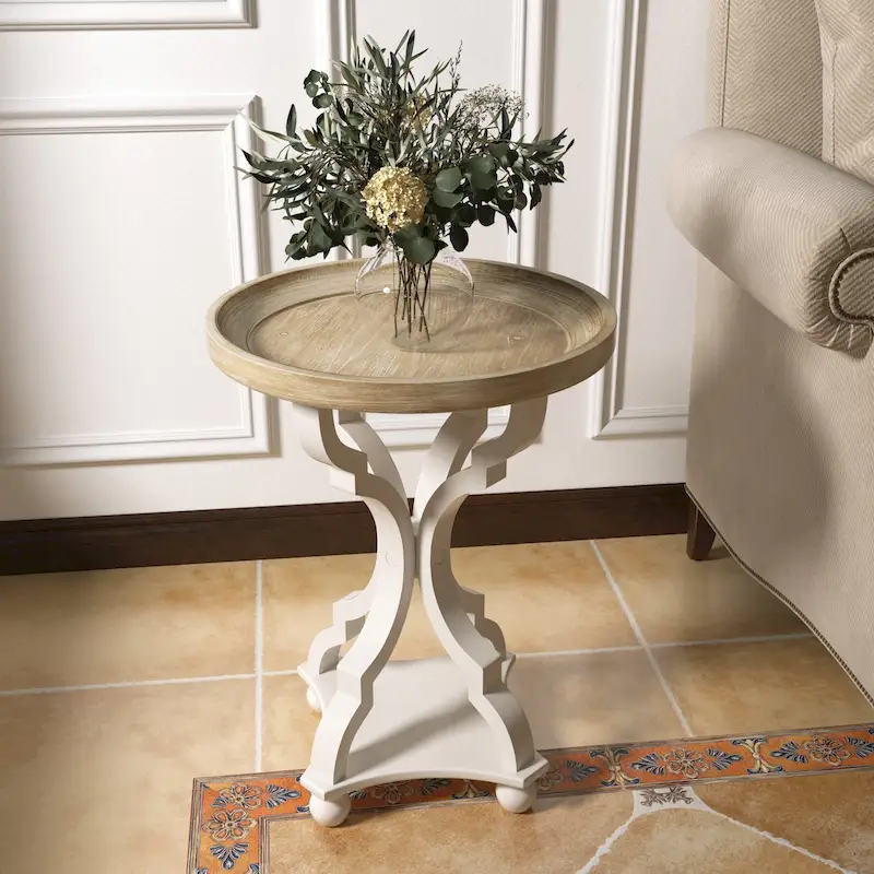 COZAYH Rustic Farmhouse Cottagecore Side Table