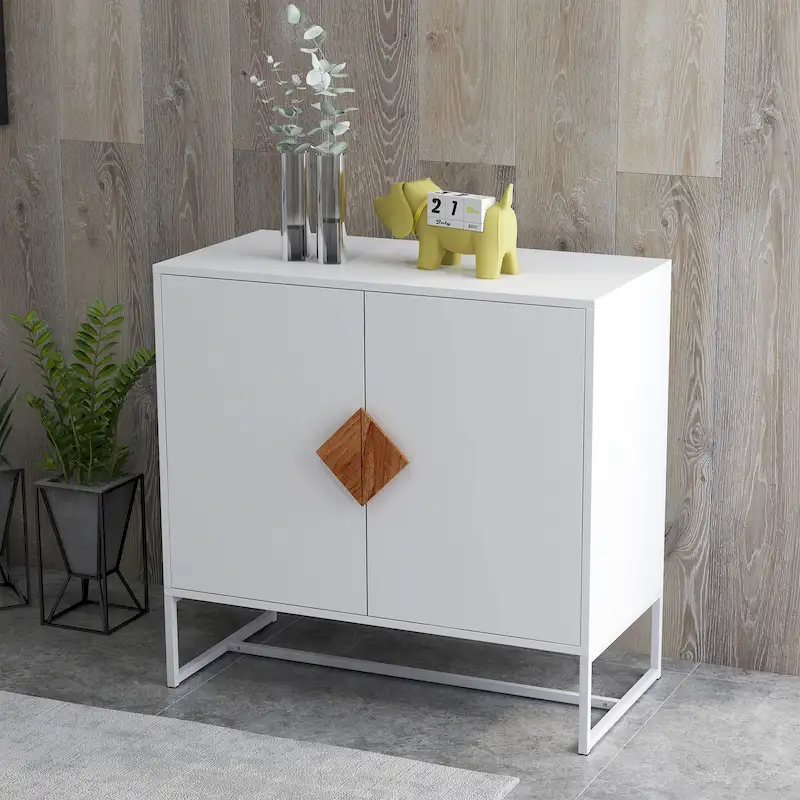 CUSchoice Solid Wood Square Handle 2-Door Sideboard