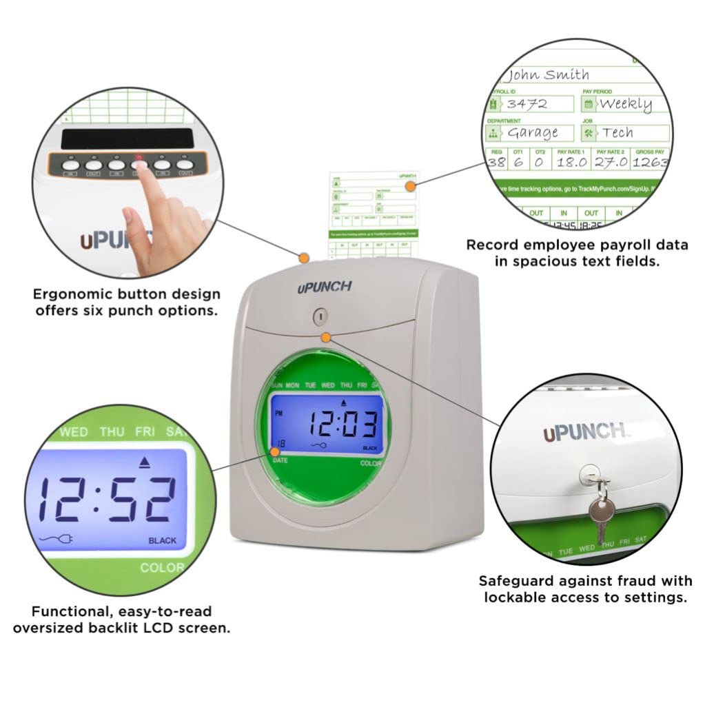‎UPUNCH uPunch HN1500 Time Clock Bundle for Small Business