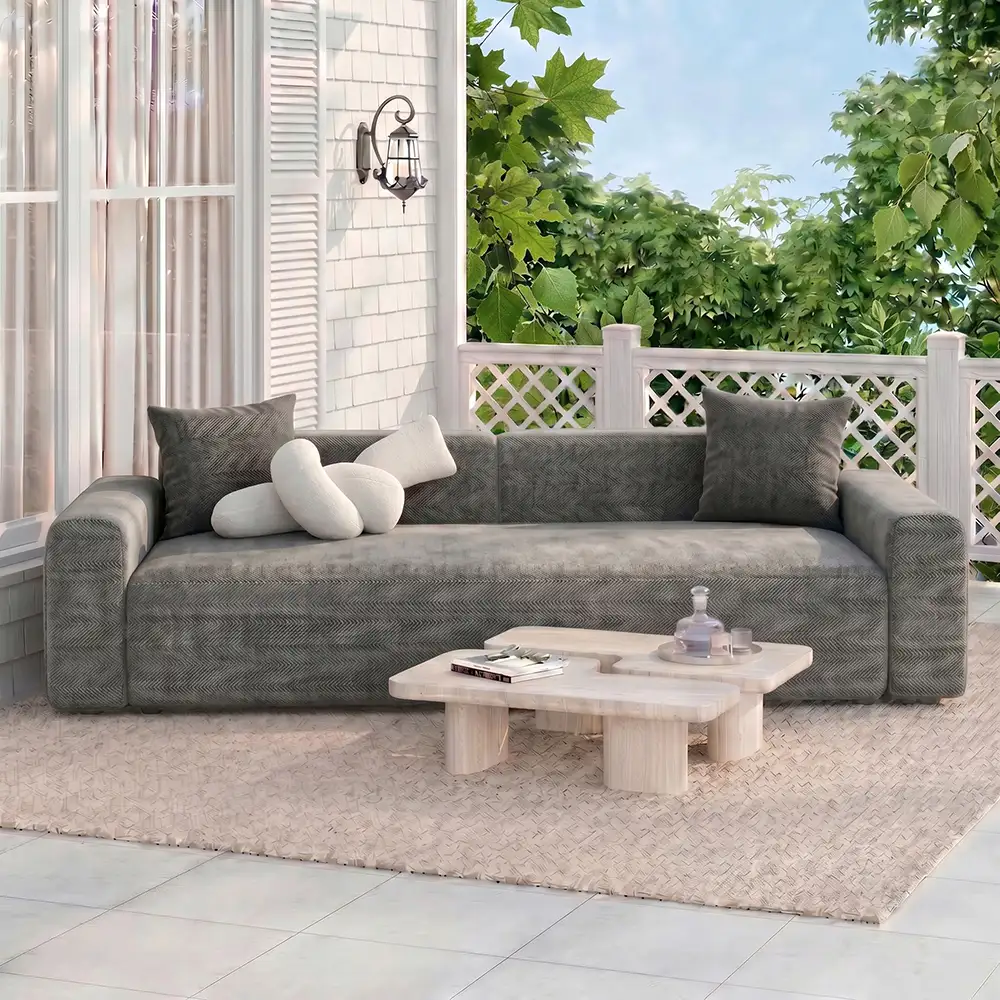 Herringbone Full Coverage Comfortable Scratch-Resistant Sofa Protection Magic Outdoor Couch Cover