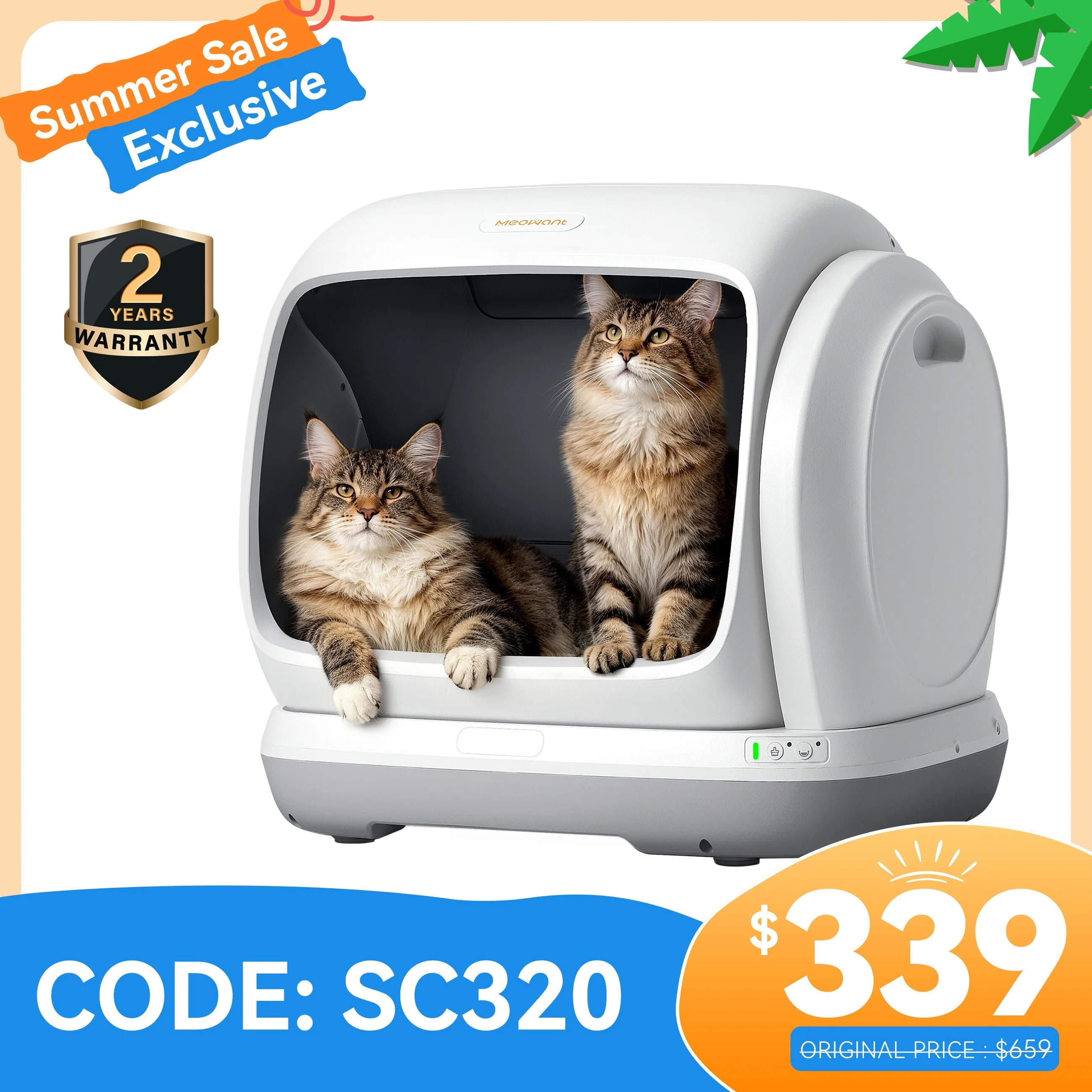 Meowant Self-Cleaning Cat Litter Box – MW-SC09
