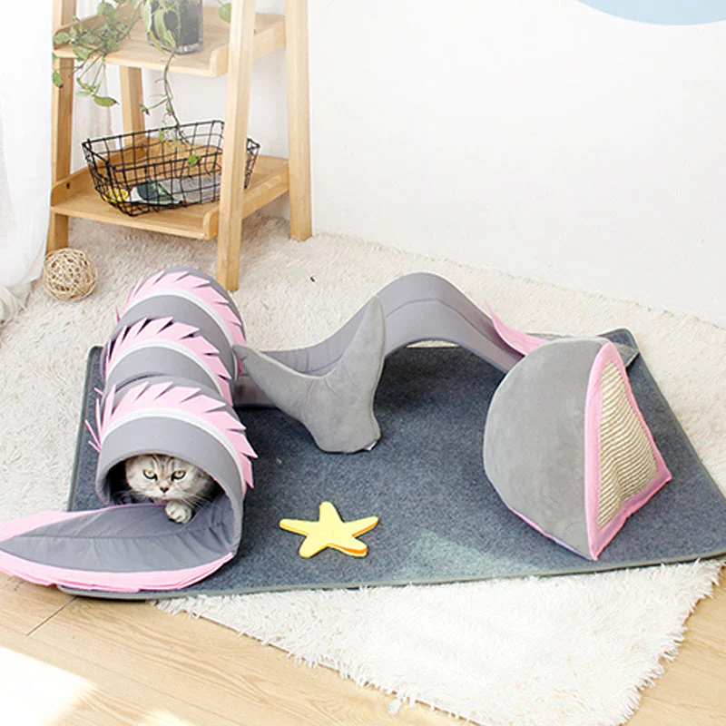 Fish Adventure Cat Sniffing Mat Tunnel