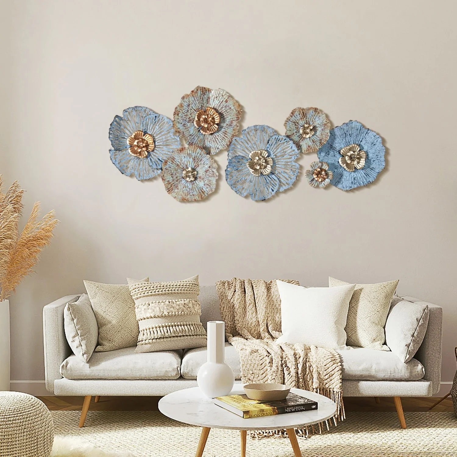 Carbon Loft Multi-color Metal Distressed Flower Wall Art