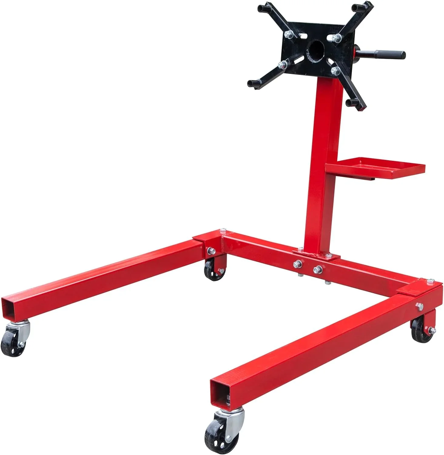 Rotating Engine Stand: Removable Oil Pan and Magnetic Tray, Turbine Turntable, 2 Brake Caster Lockable Wheels, 1,000 Lbs Capacity